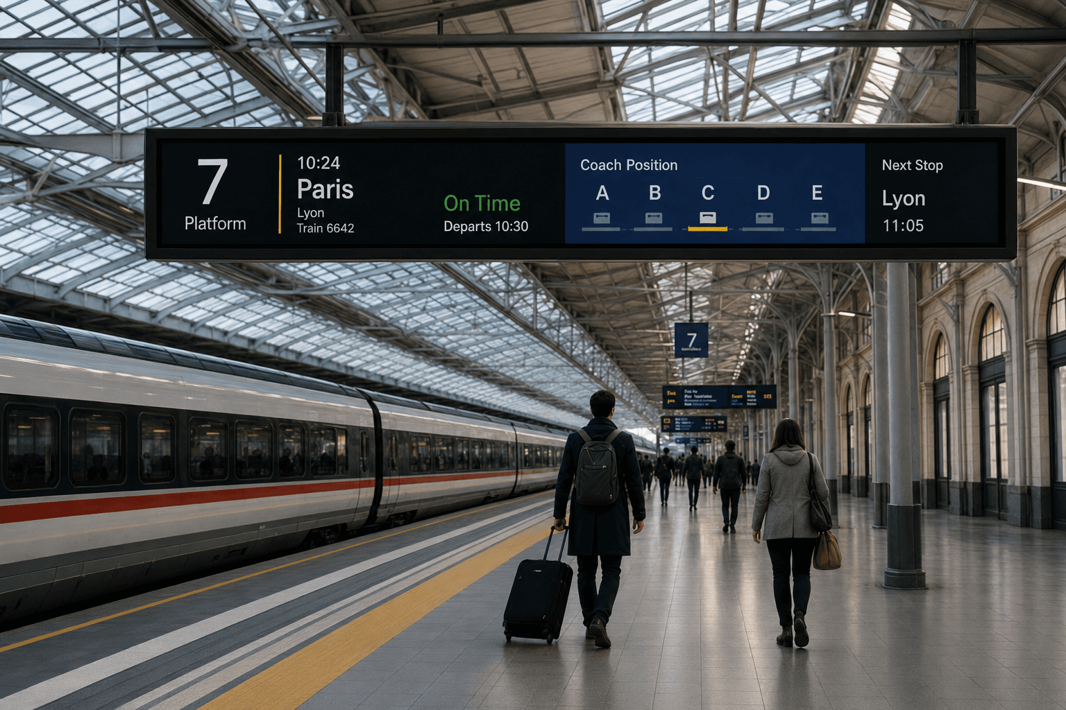 Commercial LCD digital signage in a public interior