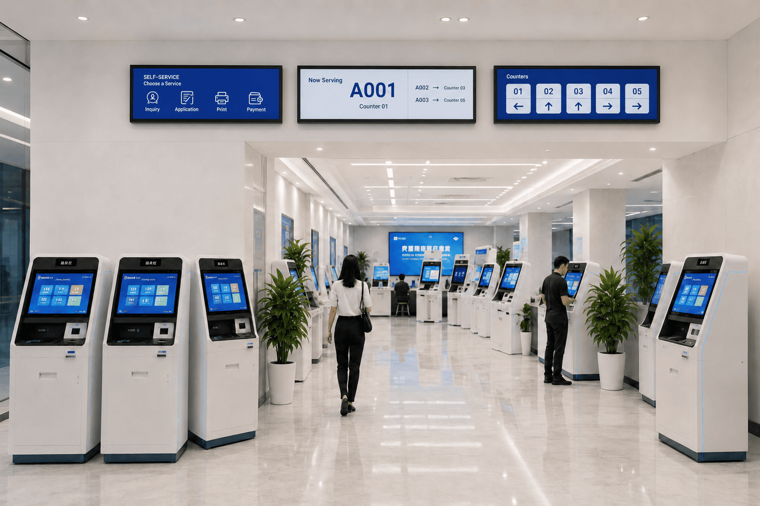 Touch LCD displays used in self-service kiosks