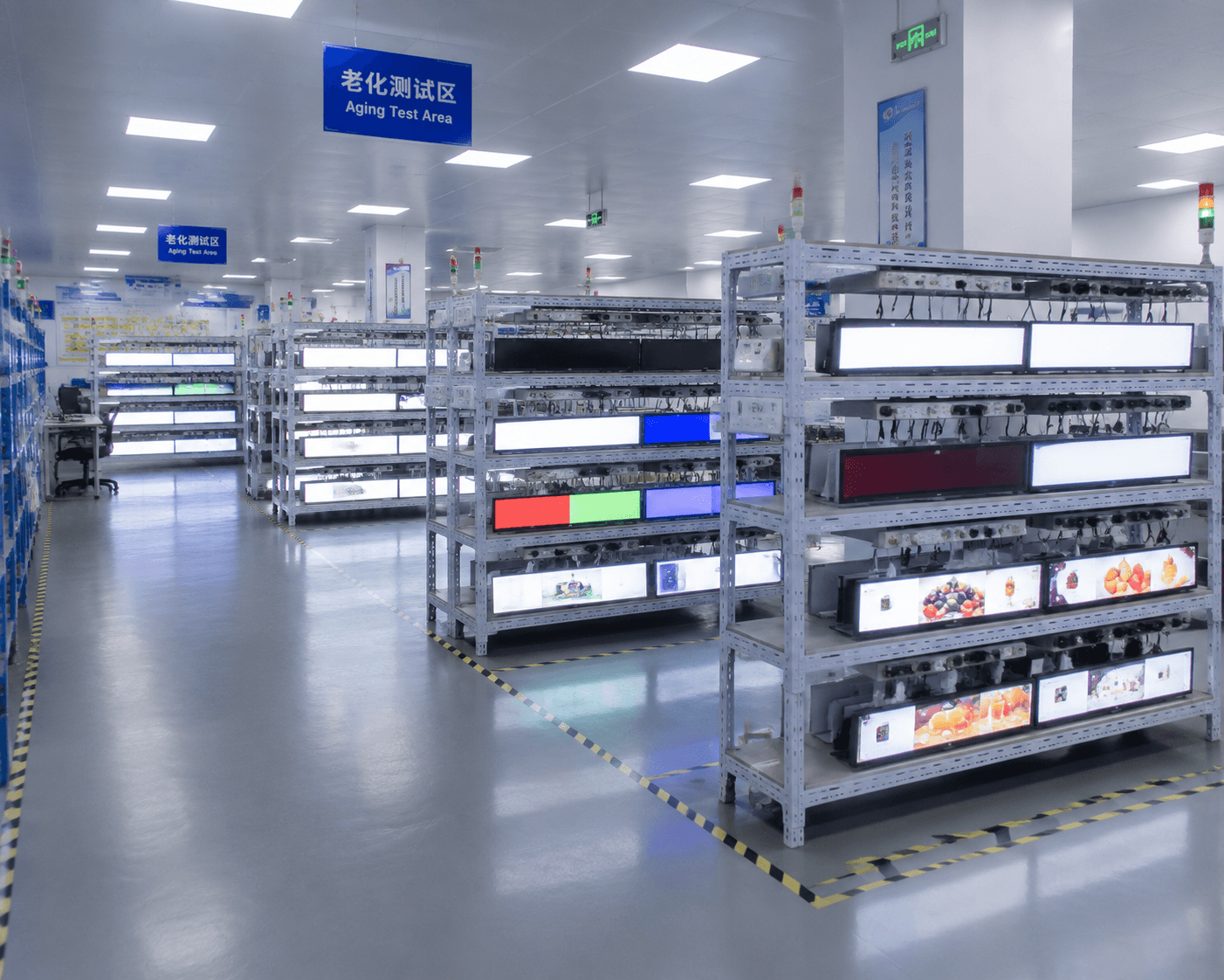 LCD display aging test area at Zhengfang Display