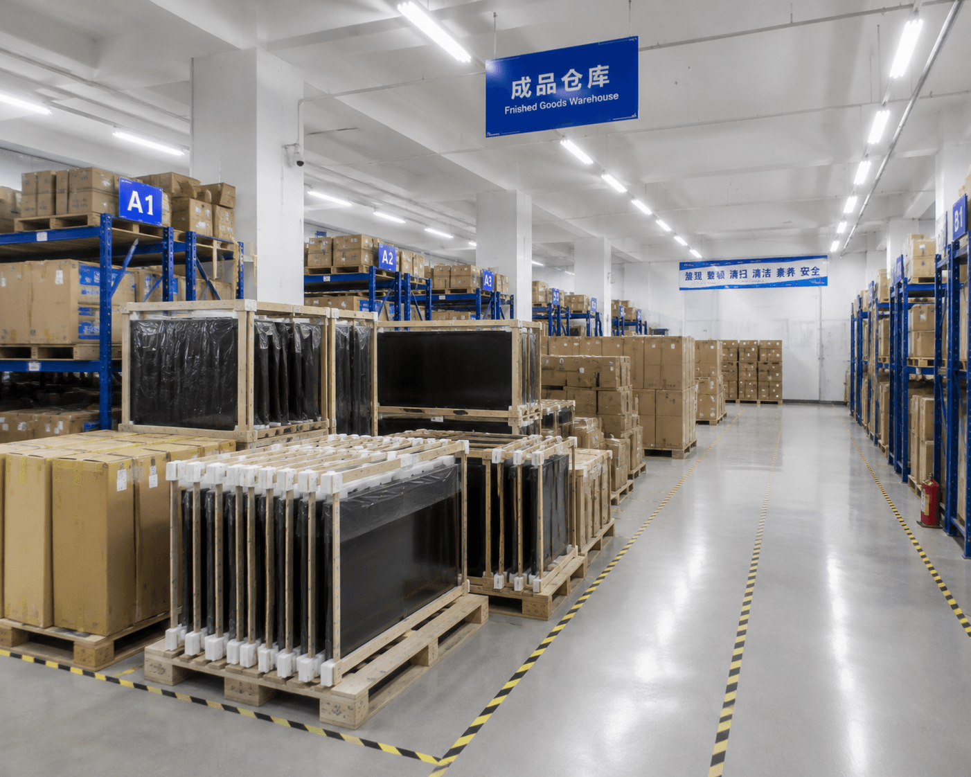 Finished LCD display inventory in the Zhengfang Display warehouse