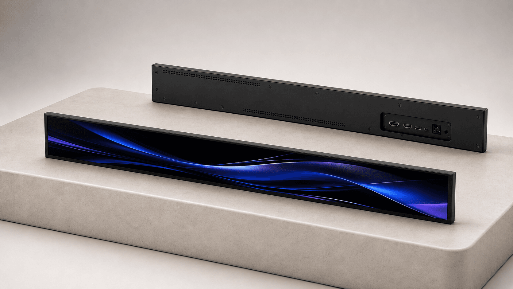 23.1-inch Shelf Display shown from the front and rear
